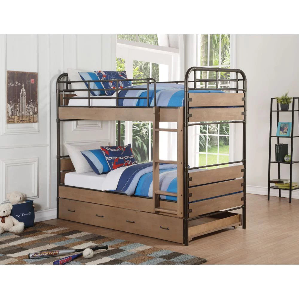 Twin Bunk Bed with Trundle D761