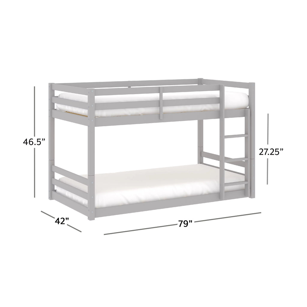 Black Wood Twin Over Twin Convertible Bunk Bed Y3054