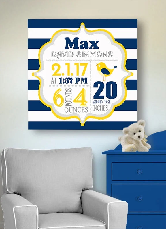 Navy 10x10 Canvas Nursery Decor S7605