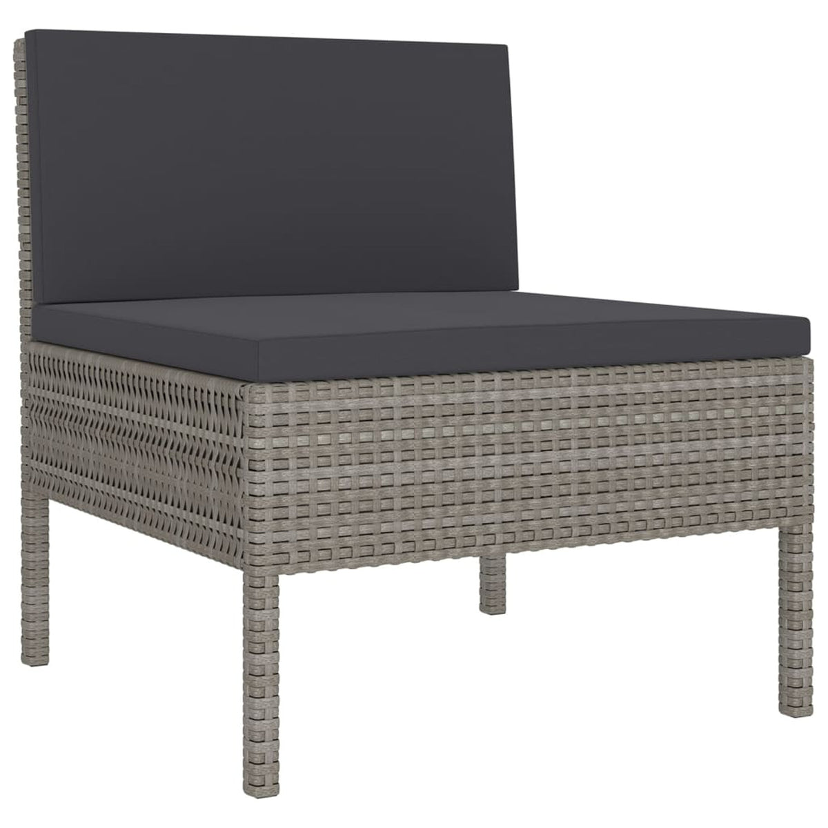 6 Piece Gray Poly Rattan Outdoor Sectional Sofa Set with Coffee Table G8370