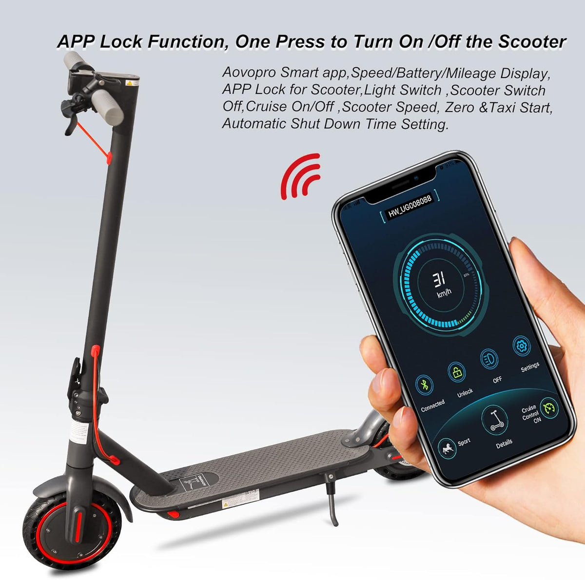 Electric Scooter, 350W Motor, 18 Miles Range, 8.5" Solid Tires B560377