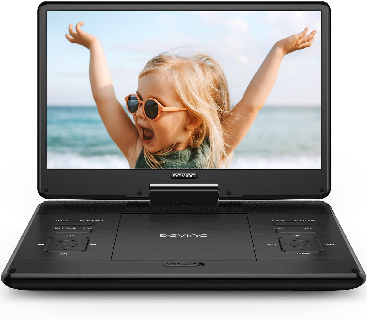 16.9" Portable DVD Player with 14.1" HD Screen, Rechargeable Battery, Dual Speakers N513995