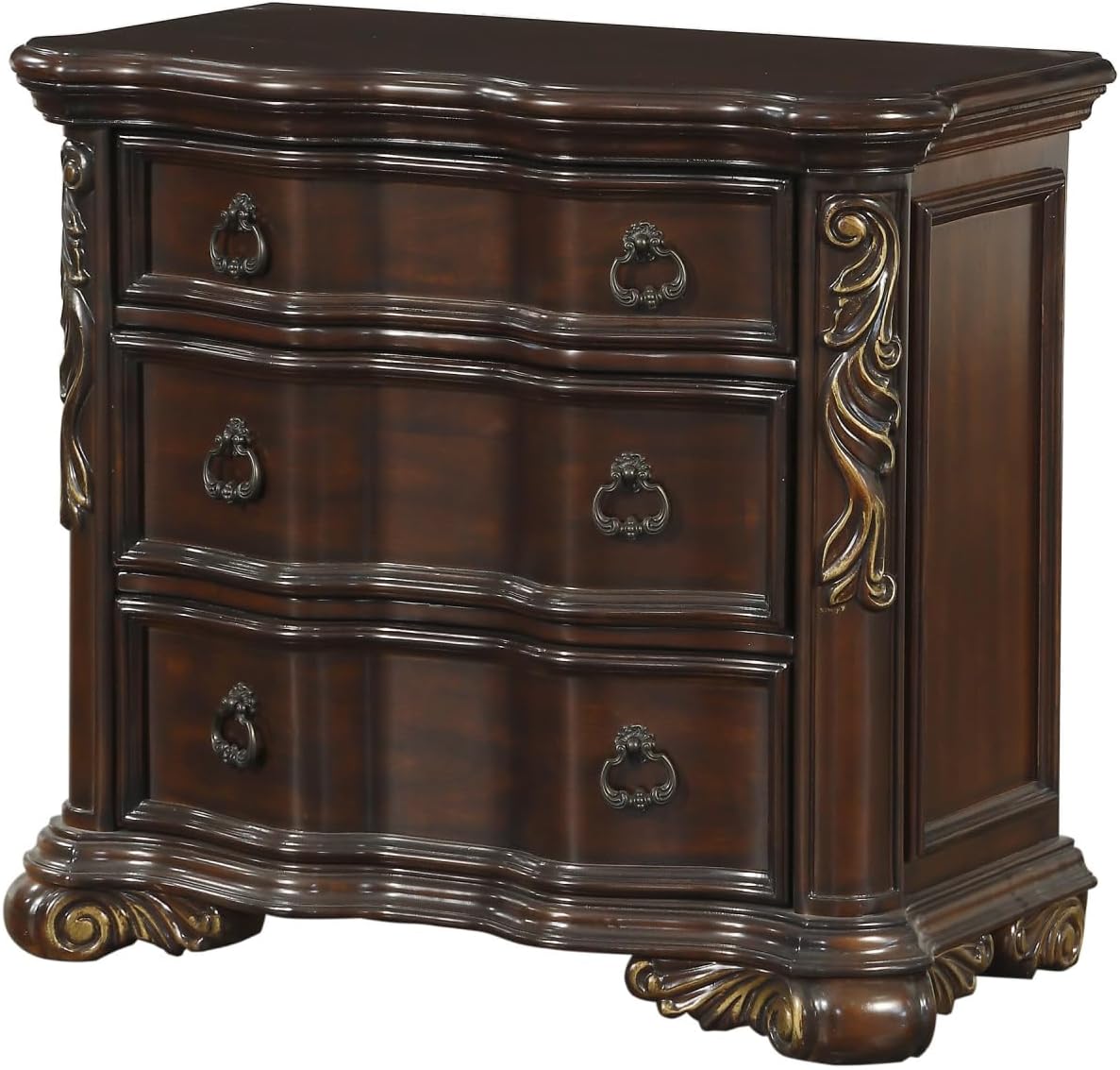 Cherry Finish Nightstand of 3 Drawers B55825