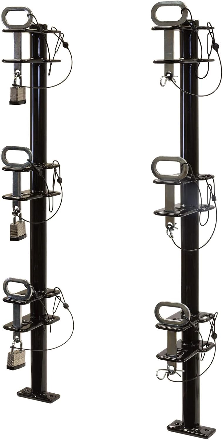 4-Channel Landscape Trimmer Edger Locking Rack, Black I7895