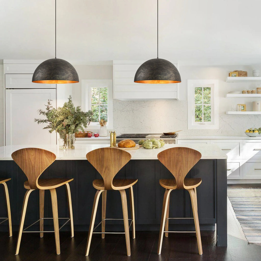 1-Light Dimmable Dome Kitchen Island Pendant E115