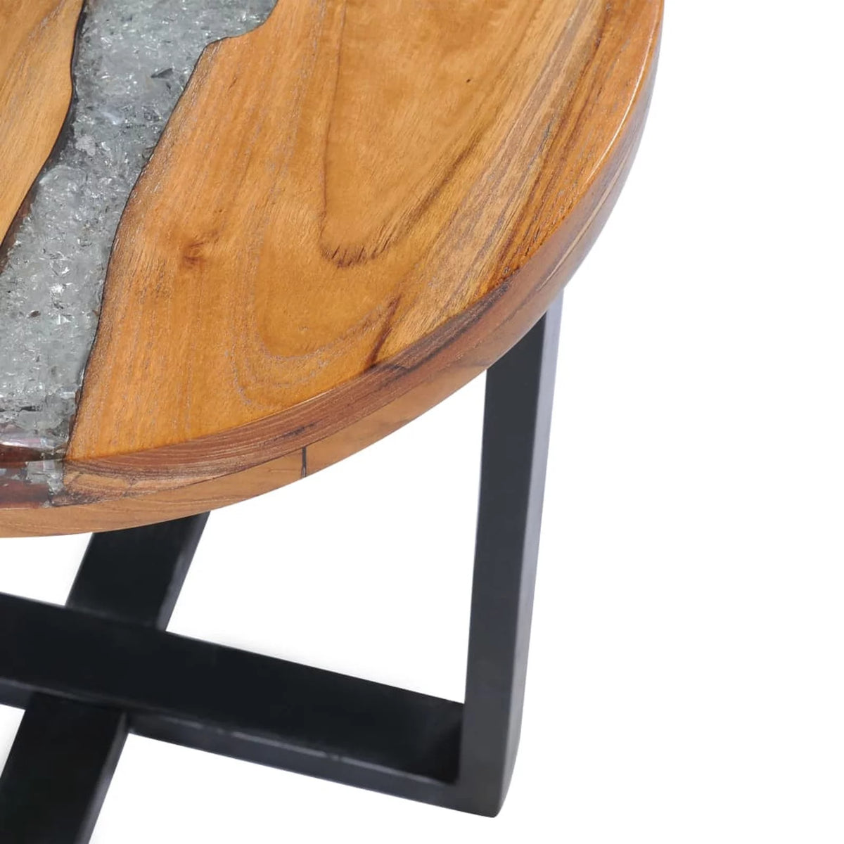 Solid Teak Wood and Polyresin Coffee Table E271225