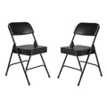 Black Vinyl Padded Folding Chairs Set of 2 S11990