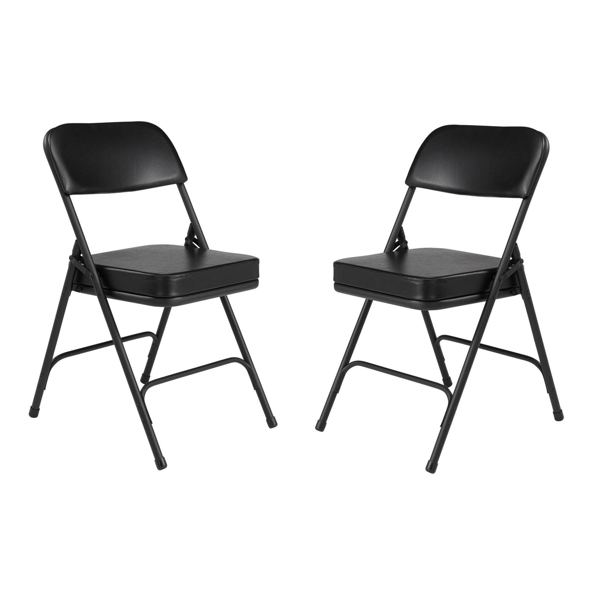Black Vinyl Padded Folding Chairs Set of 2 S11990