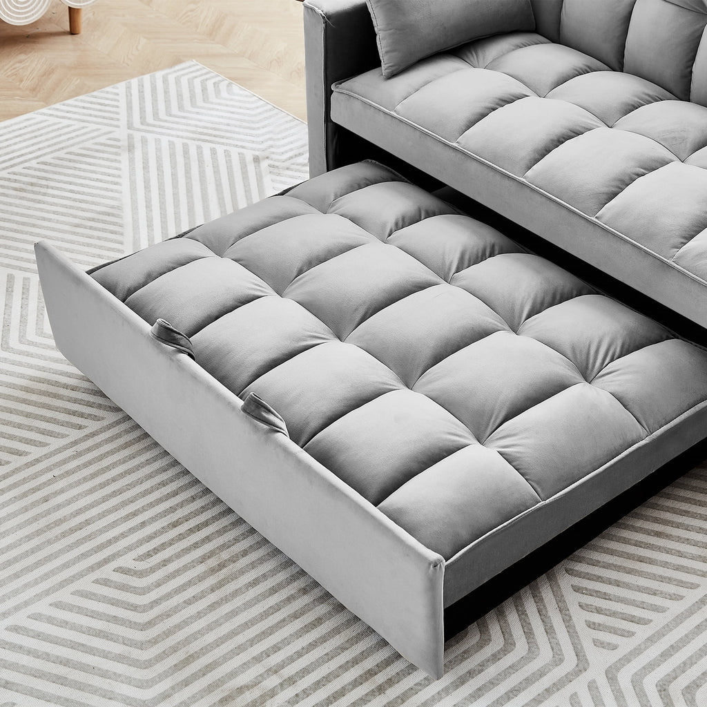 Black Velvet 3 in 1 Sleeper Sofa Bed V1345