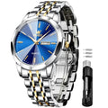 Waterproof Diamond Stainless Steel Analog Quartz Wrist Watch F173