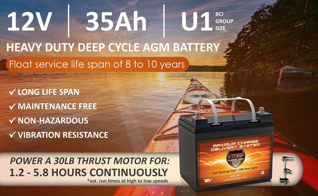 12V 35AH AGM Deep Cycle U1 Battery P3985
