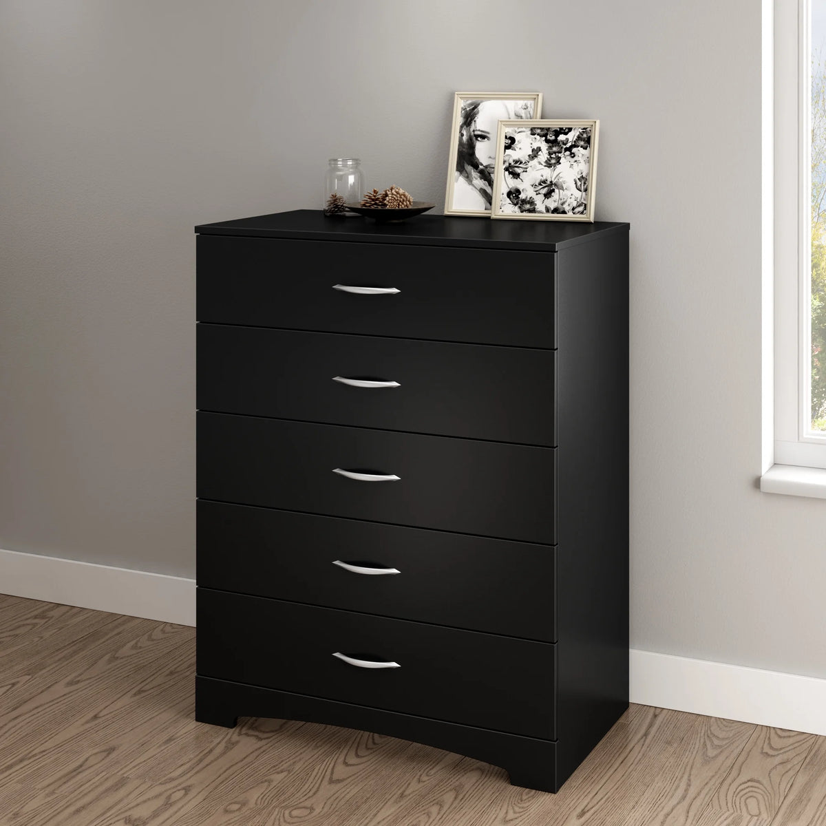 5 Drawer Dresser Pure Black P14331
