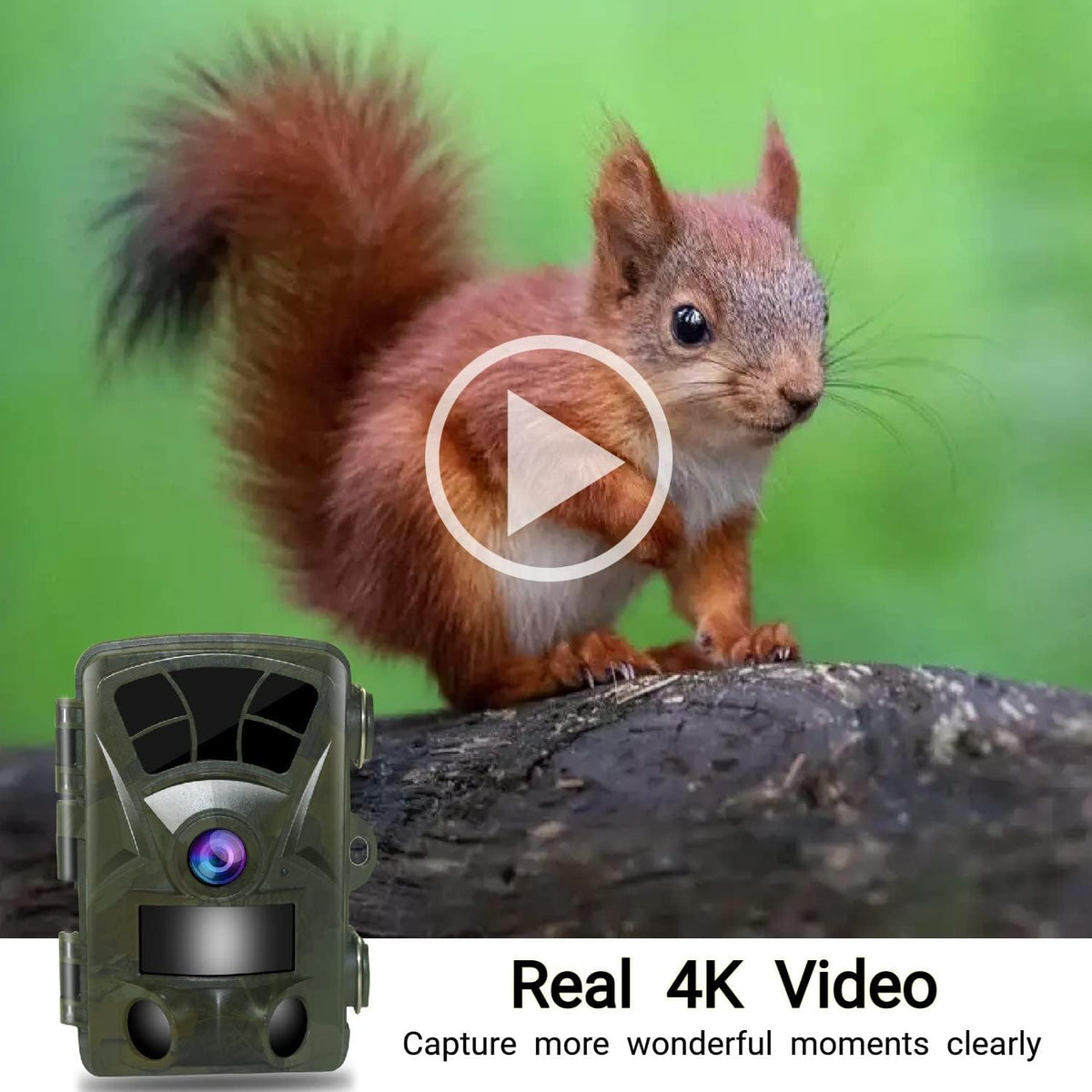 4K 32MP Trail Camera with Night Vision 65ft 110° Wide Angle W2009