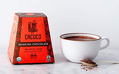 Organic Spicy Dark Drinking Chocolate Hot Cacao Cocoa (7.05 ounces) J633