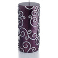 Purple Scroll Pillar Candle 12Pcs Z10921