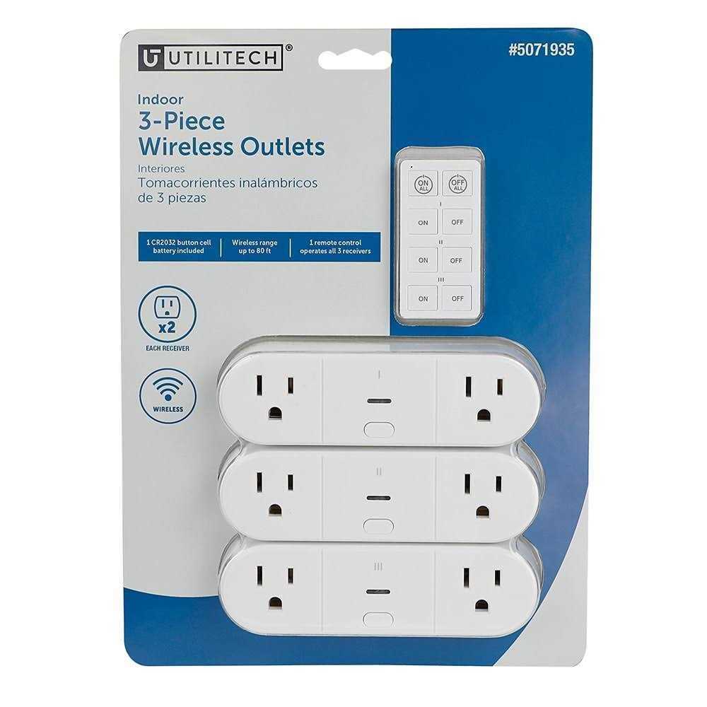 3-Piece Indoor Wireless 2-Outlet with Remote G607