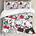 Kawaii Cat Printed Full Comforter Cover Set with 2 Pillowcase J68379