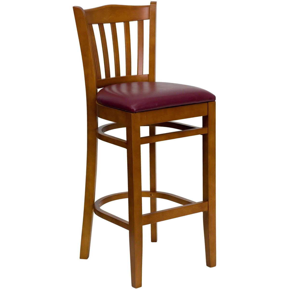 Vertical Slat Back Mahogany Wood Restaurant Chair V688