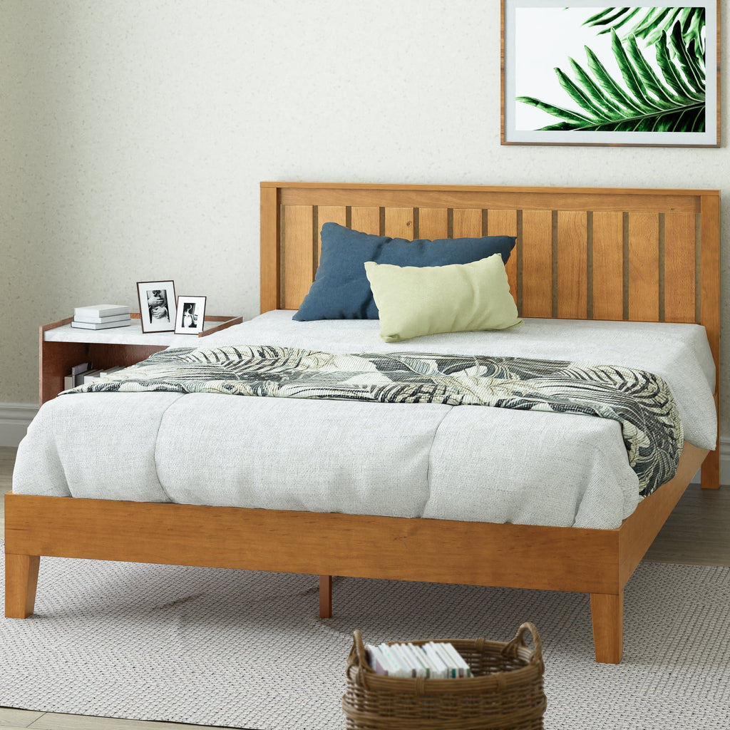 Queen Wood Platform Bed Frame with Headboard B714
