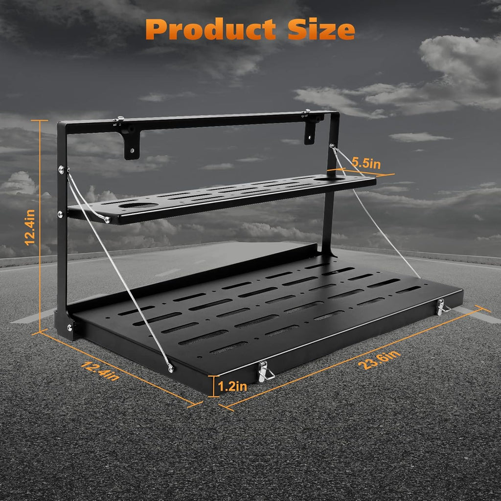 Tailgate Table Rear Foldable Cargo Shelf Aluminum Alloy Storage Rack W5597