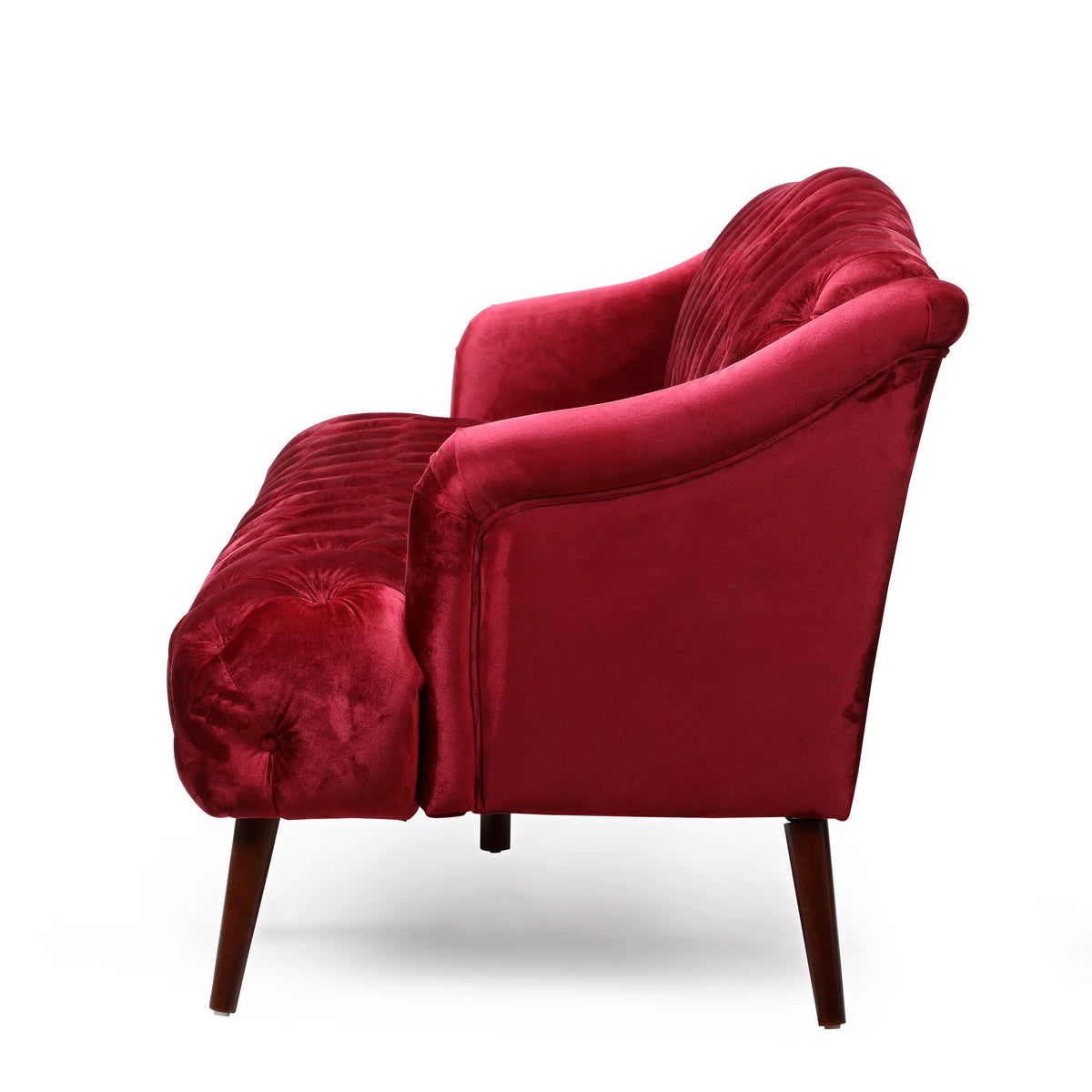 Wine Velvet 3 Seater Sofa Q295590