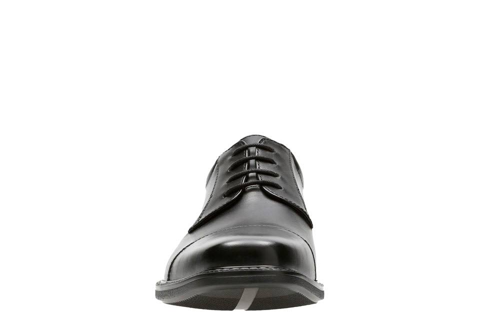 Black Leather Cap Toe Shoes Size 12 Wide H947