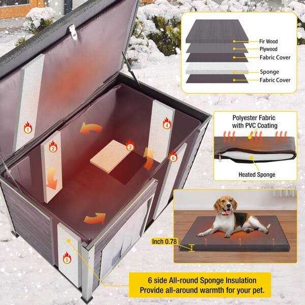 Insulated Outdoor Dog House with Liner E513