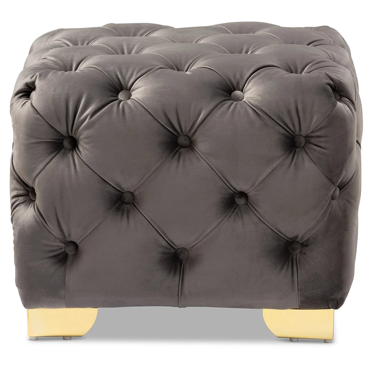Royal Blue Velvet Ottoman G969633