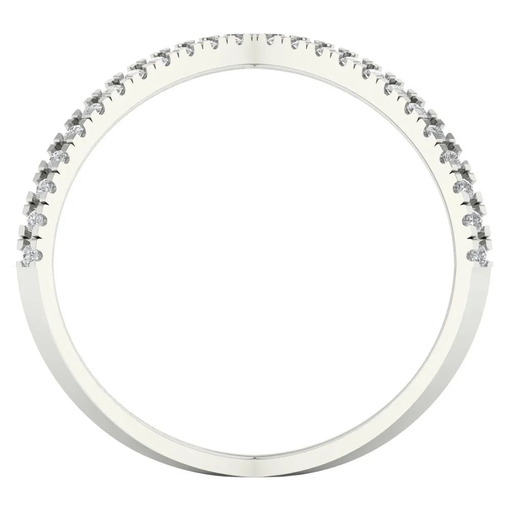 14k White Gold Simulated Diamond Ring size 10.75 N6513