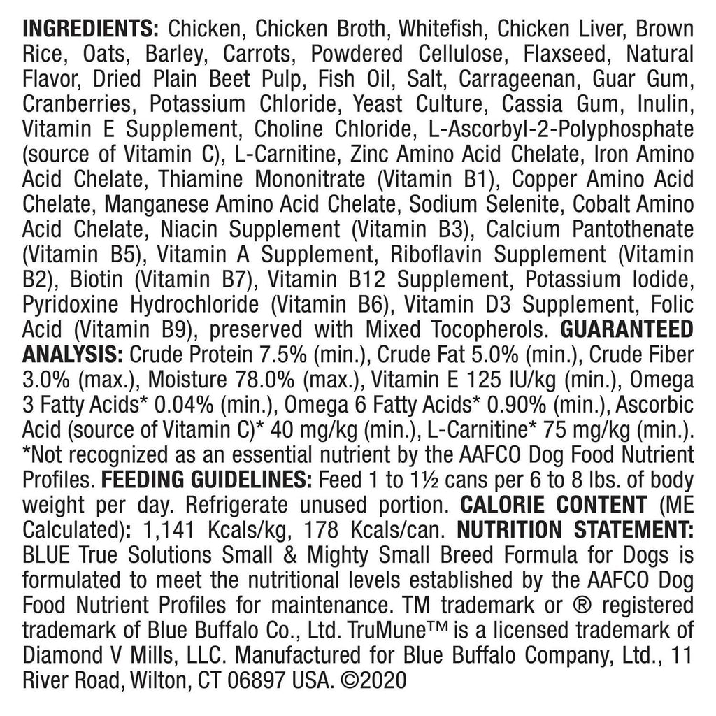 Natural Small Breed Adult Wet Dog Food D609