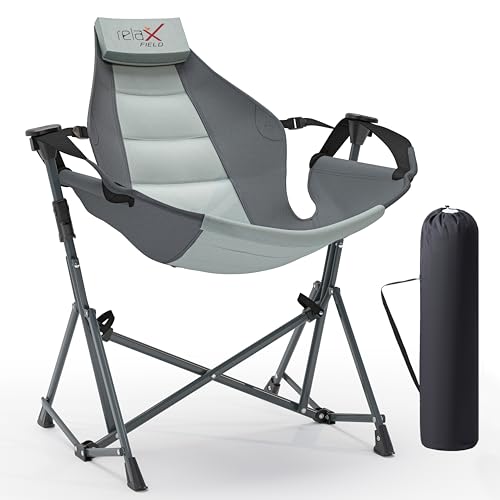 Black Folding Hammock Camping Chair with Cup Holder M66497