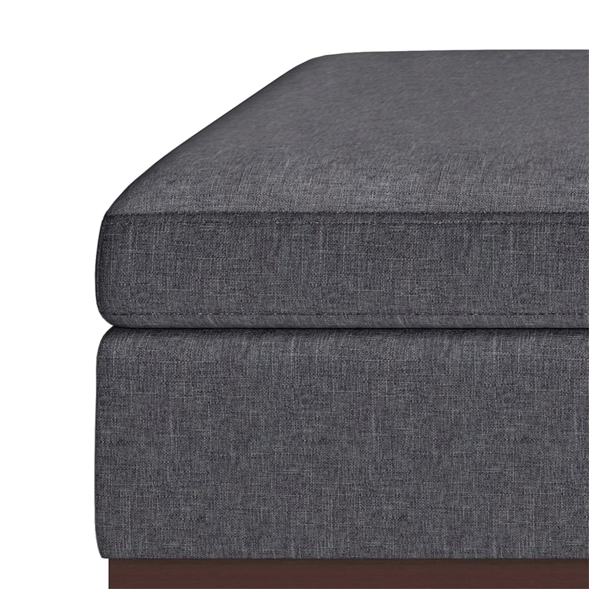36" Square Storage Ottoman Slate Gray Linen Look Fabric E665
