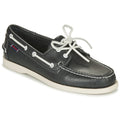Blue Navy Leather Boat Shoes Q79729