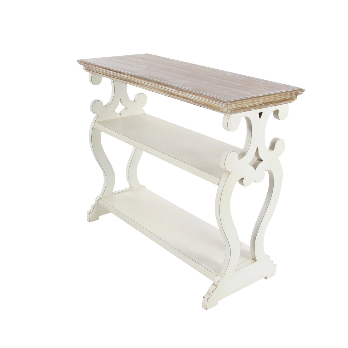 Farmhouse Decorative Console Table Ivory White 38"W V81998