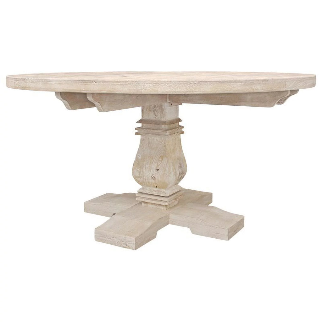 58" Round Solid Mango Wood Dining Table W7461