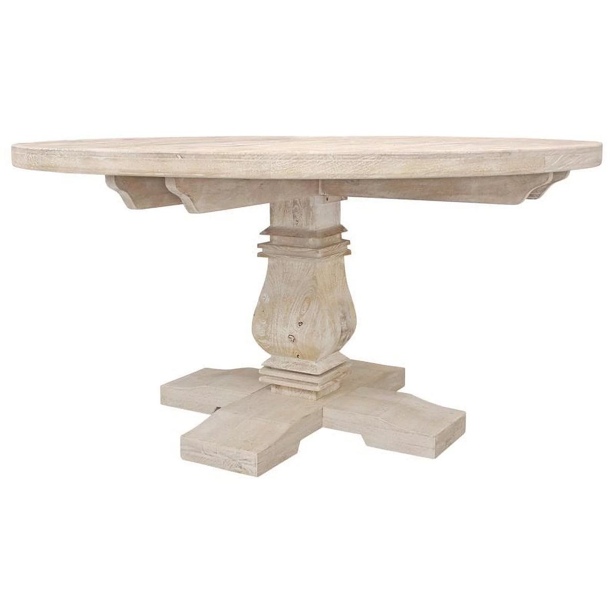 58" Round Solid Mango Wood Dining Table W7461