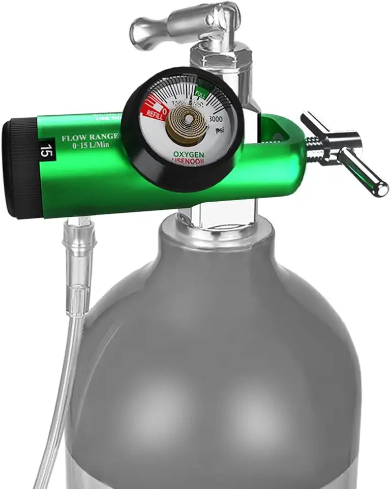 Mini Oxygen Regulator for Oxygen Cylinder, CGA 870, Adjustable Flow 0-15 LPM S80751