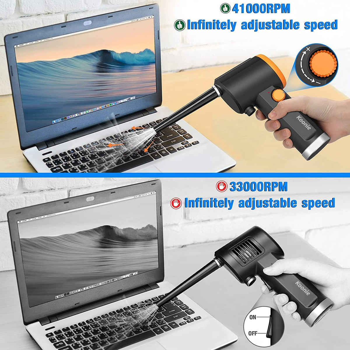 Cordless Air Duster, 41000 RPM, 6000mAh Rechargeable Battery G958439