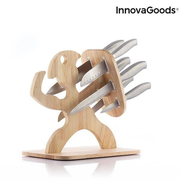 7 Pieces Knife Set with Wooden Base X744260