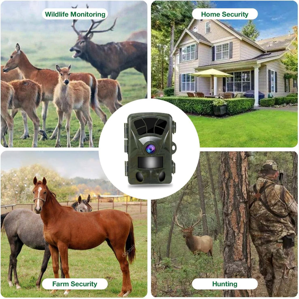 4K 32MP Trail Camera with Night Vision 65ft 110° Wide Angle W2009