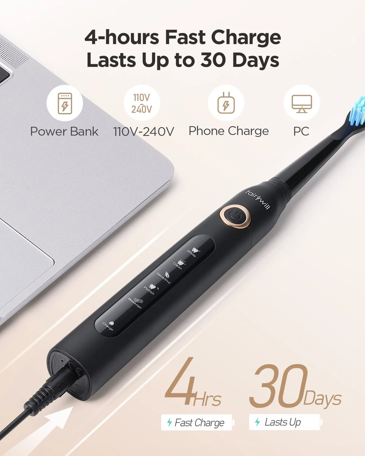 Black Rechargeable Electric Toothbrush Q196825