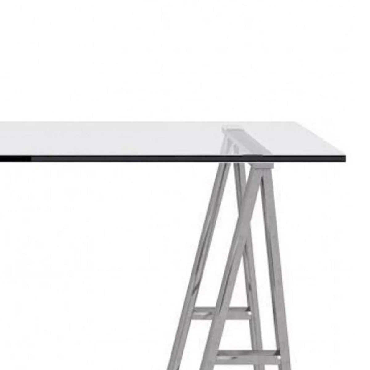 59 Inch Glass Top Steel Office Desk G695