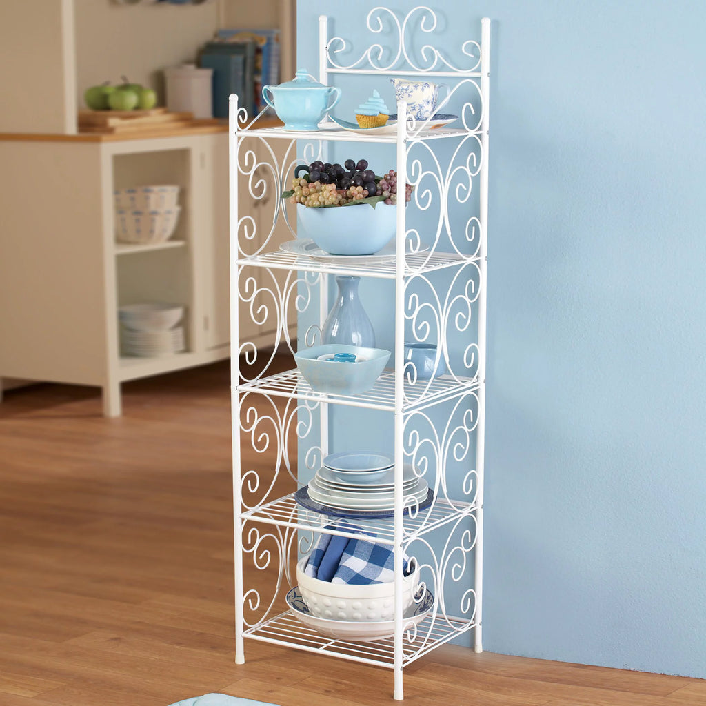 5 Tier White Storage Shelf S928564