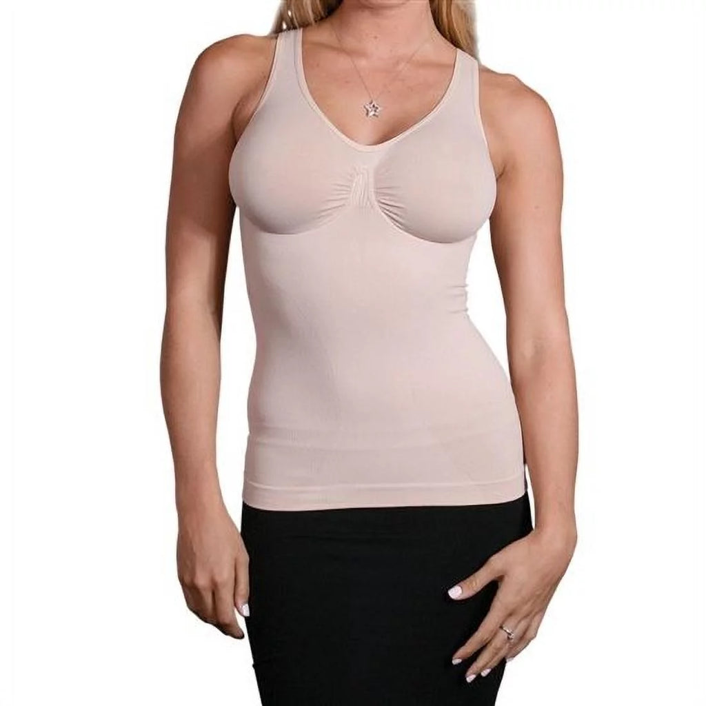 Plus Shapewear Tank Top with Wire-free Bra P4366