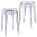 Clear Plastic Dining Stool, Set of 2 T43448