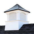 22 in. x 22 in. x 29 in. Vinyl Cupola with Black Aluminum Roof A698