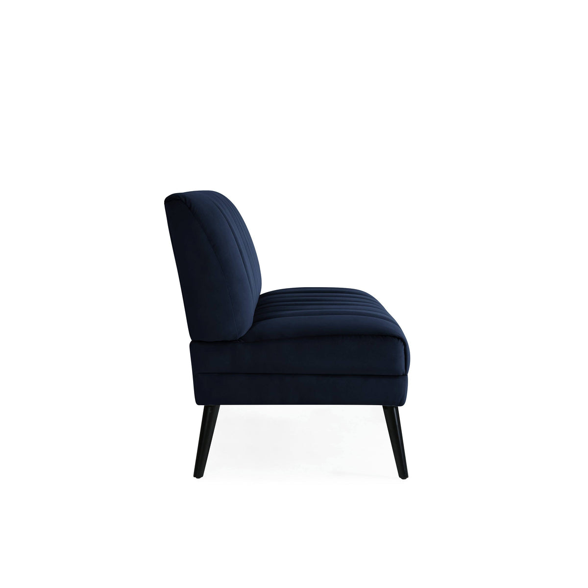 Navy Blue Velvet Armless Loveseat A677