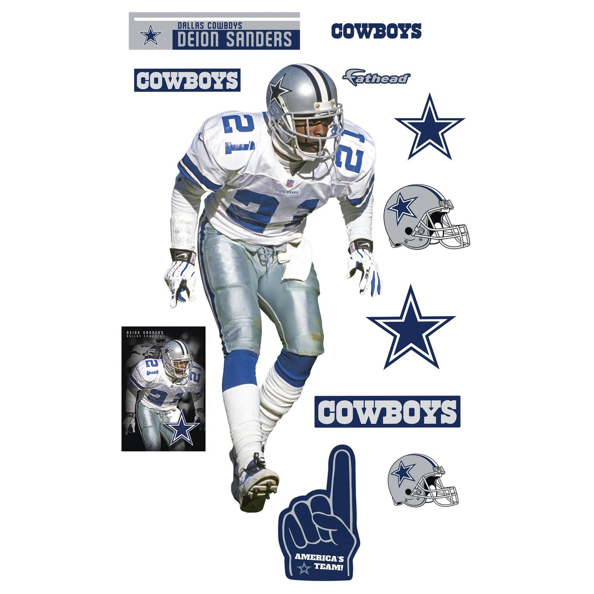 Removable Wall Decal Giant Athlete + 2 Wall Decals J5348