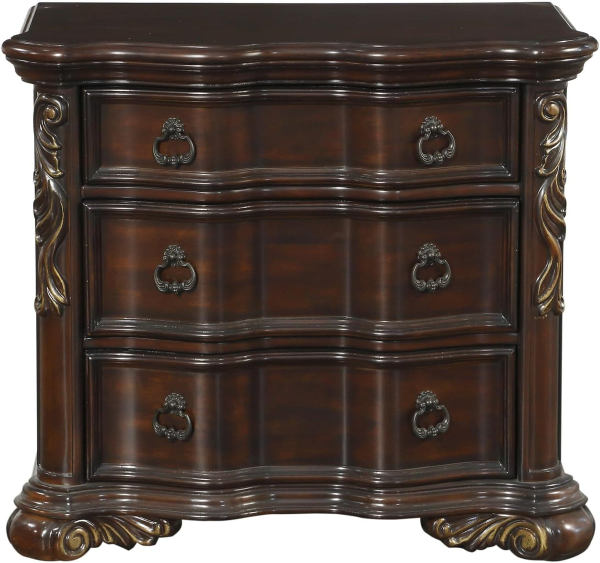 Cherry Finish Nightstand of 3 Drawers B55825