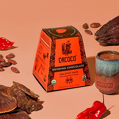 Organic Spicy Dark Drinking Chocolate Hot Cacao Cocoa (7.05 ounces) J633